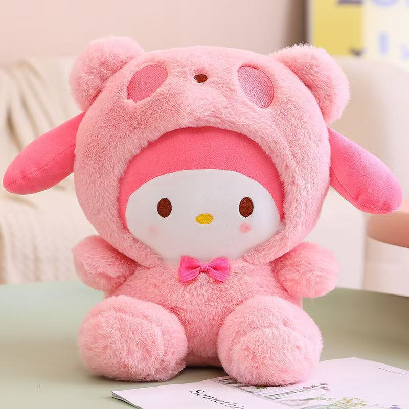 Sanrio Plush Toy Kawaii Cute Room Decor Jade Dog Kuromi Dressing Doll Doll Plush Toy Stuffed Animal Patung Dolls Birthday Gifts