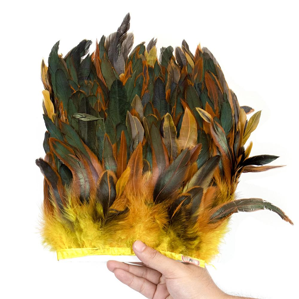 1 Meter Fluffy Natural Rooster Feather Trim Fringe Wedding Decoration Carnival Accessory Sewing Feather Ribbon 15-20 CM