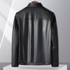 Futing Men's Lambskin Stand Collar Leather Jacket