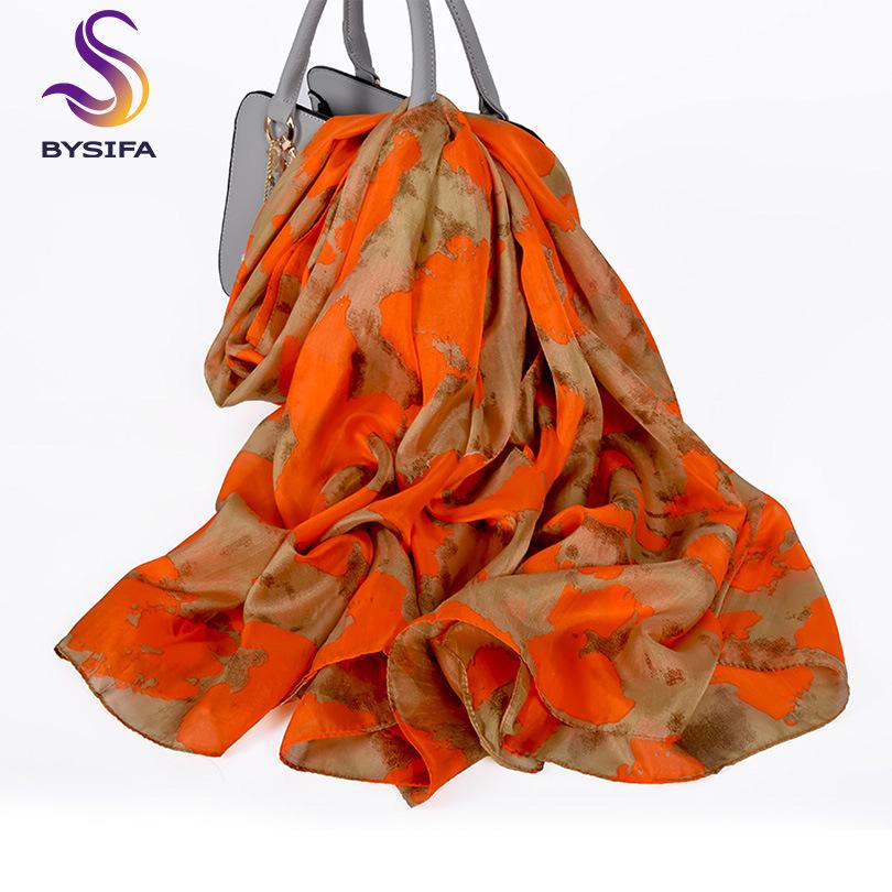 Bysifa|Blue White Silk Scarf Shawl Fall Winter Women Long Scarves Butterflies Design Summer Ladies Beach Silk Wrap Foulard