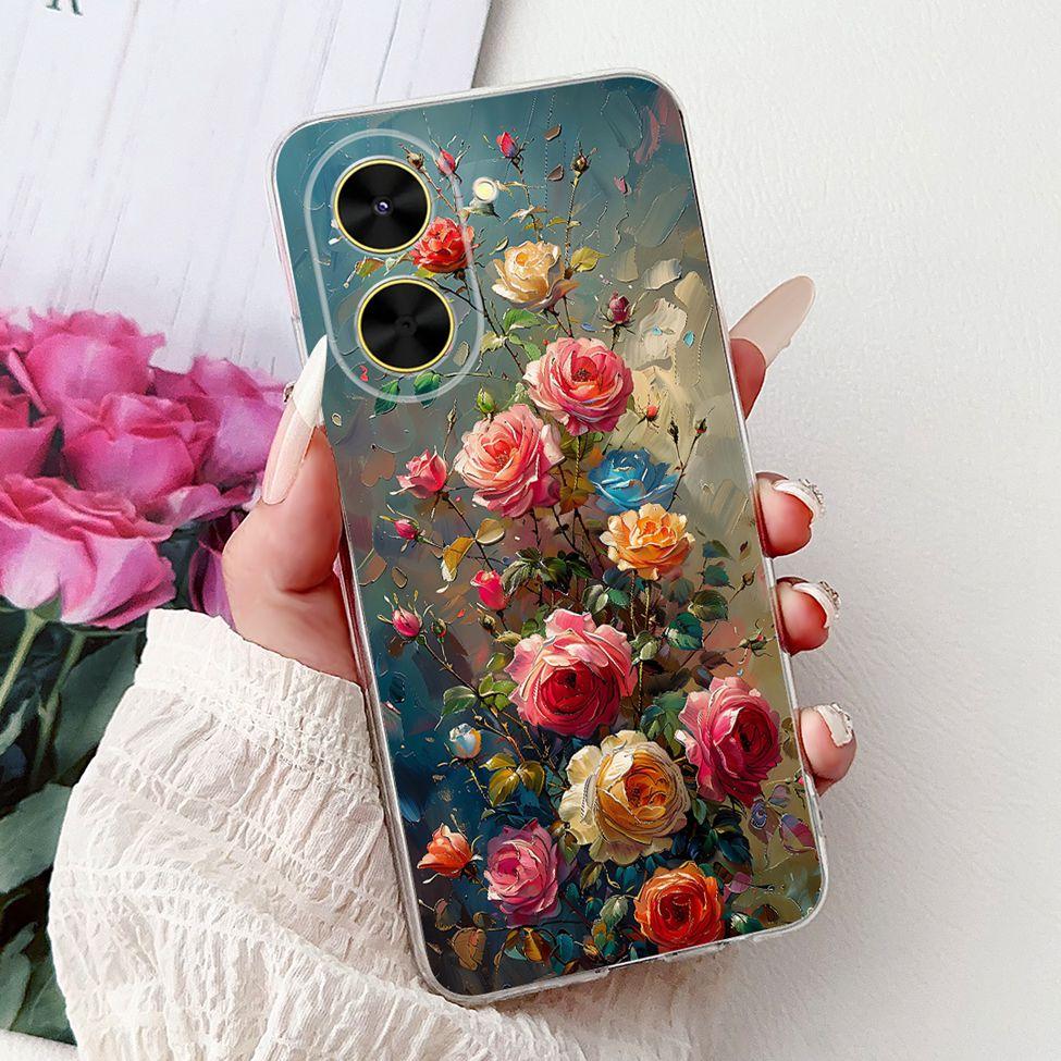 For Redmi A5 NFC 5G Case Cover Clear Luxury Kawaii Cute Cat Fashion Flowers Funny Painted Soft Phone Case For Redme A5 NFC 5G