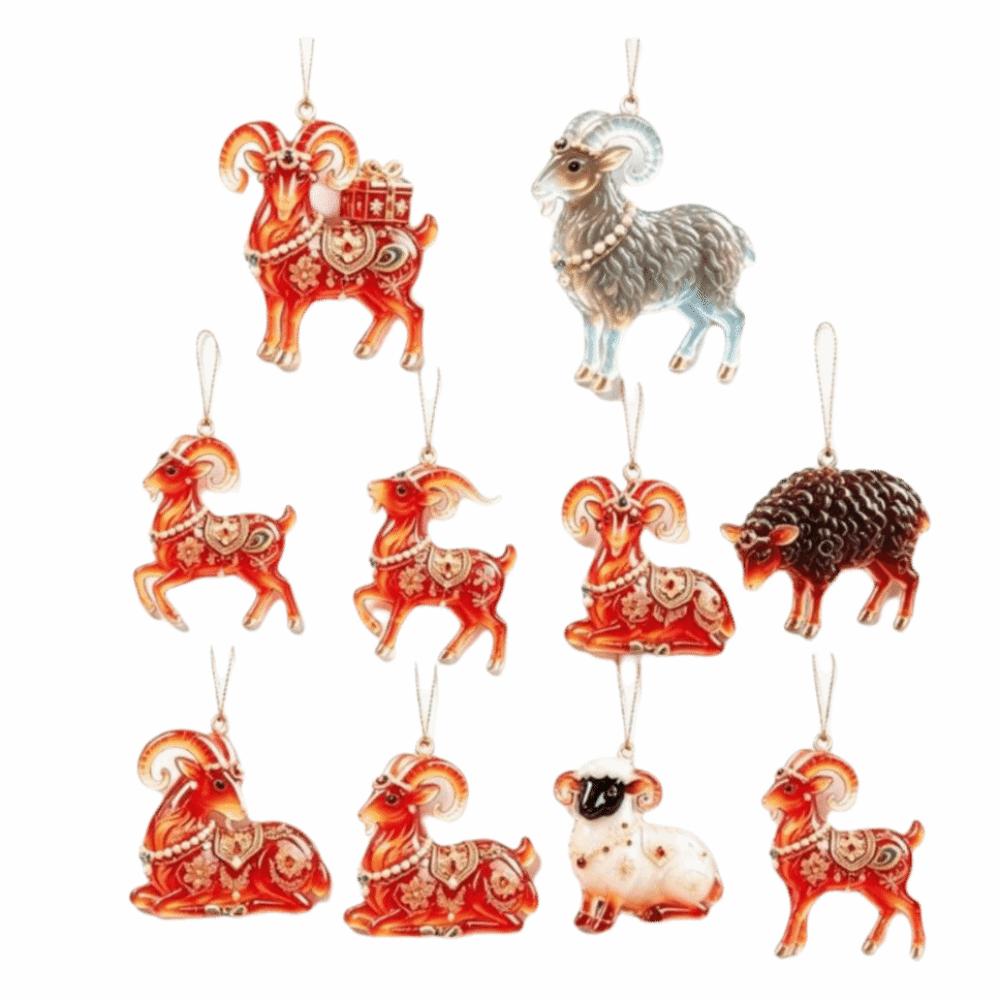 5/7/10 pcs New Year Christmas Tree Sheep Pendant Home Decor Christmas Decorations  New Year Gifts
