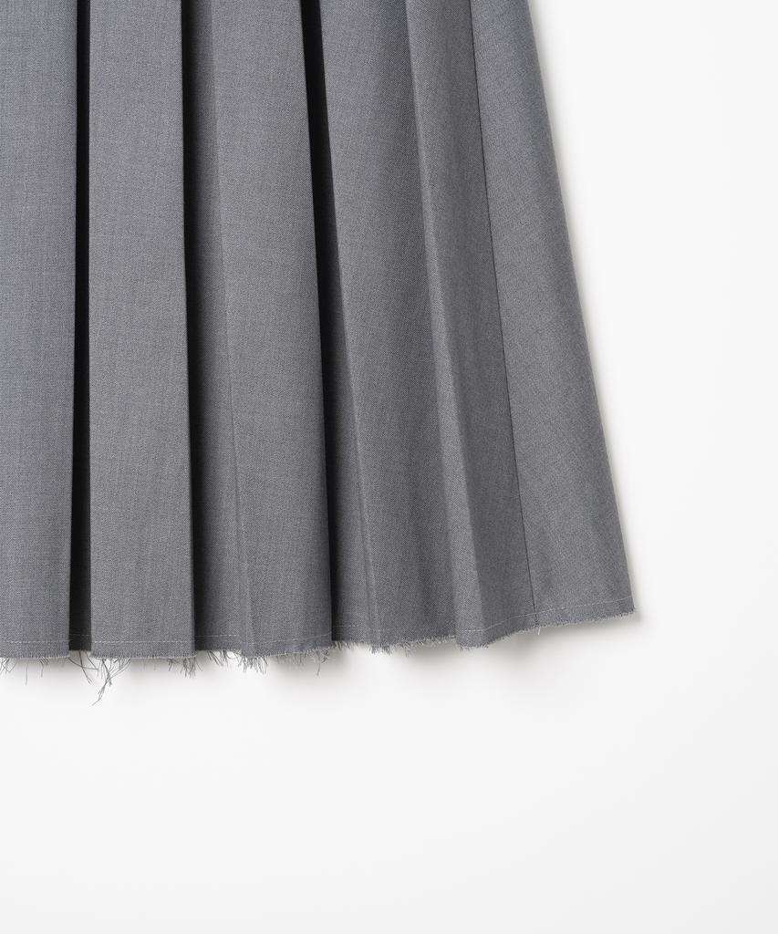 Milo Woman Buckle Pleated Skirt [Gray]
