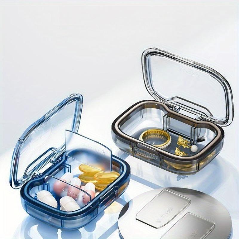 2pcs Portable Mini Pill Organizer with Transparent Compartments & Daily Medication Dispenser - Durable Travel-Friendly Pill Case