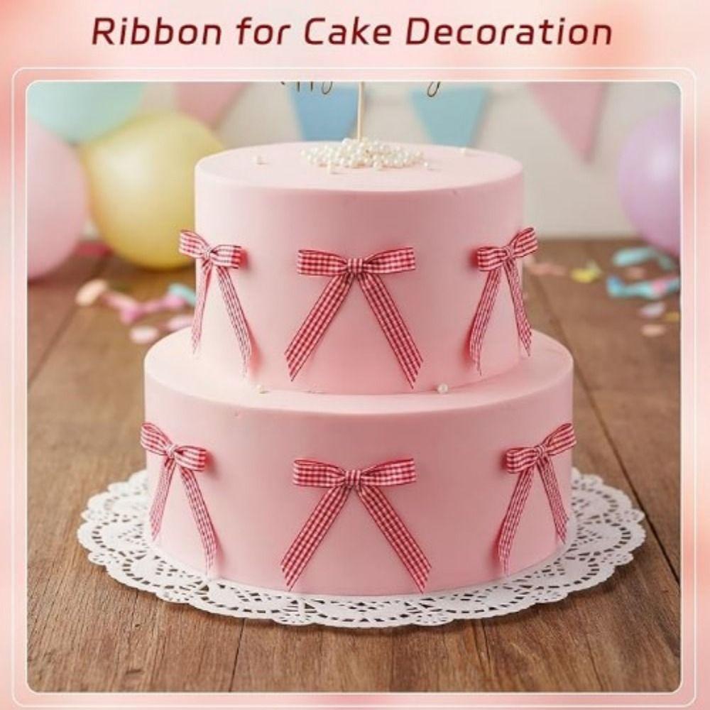 1/2cm Gingham Ribbon DIY Crafts Gift Wrapping Ribbon Birthday Plaid Ribbon  Hair Bows