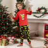 Matching Family Pajama Set with Round Neck Long Sleeve Top and Pants for Women and Kids, Fun Print Loungewear
