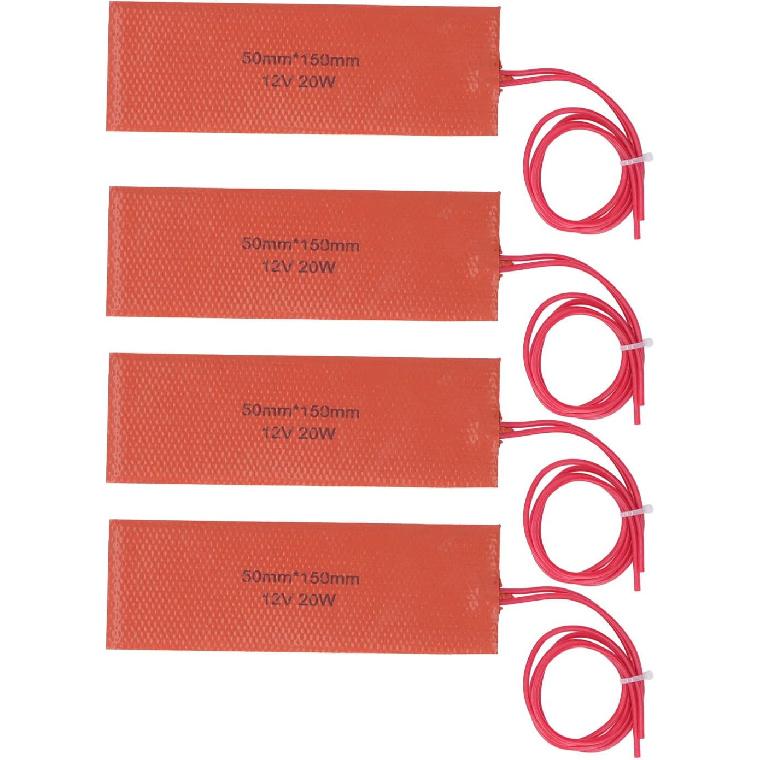 4 шт. Силиконовый резиновый греющий коврик, Гибкий силиконовый нагревательный коврик, Резиновый греющий коврик для промышленного оборудования 20 Вт 12 В