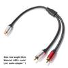 Audio Splitter Cable Portable Clear Sound Stable Signal 28cm 1 RCA Female To 2 Male AUX Audio Cord for Computer