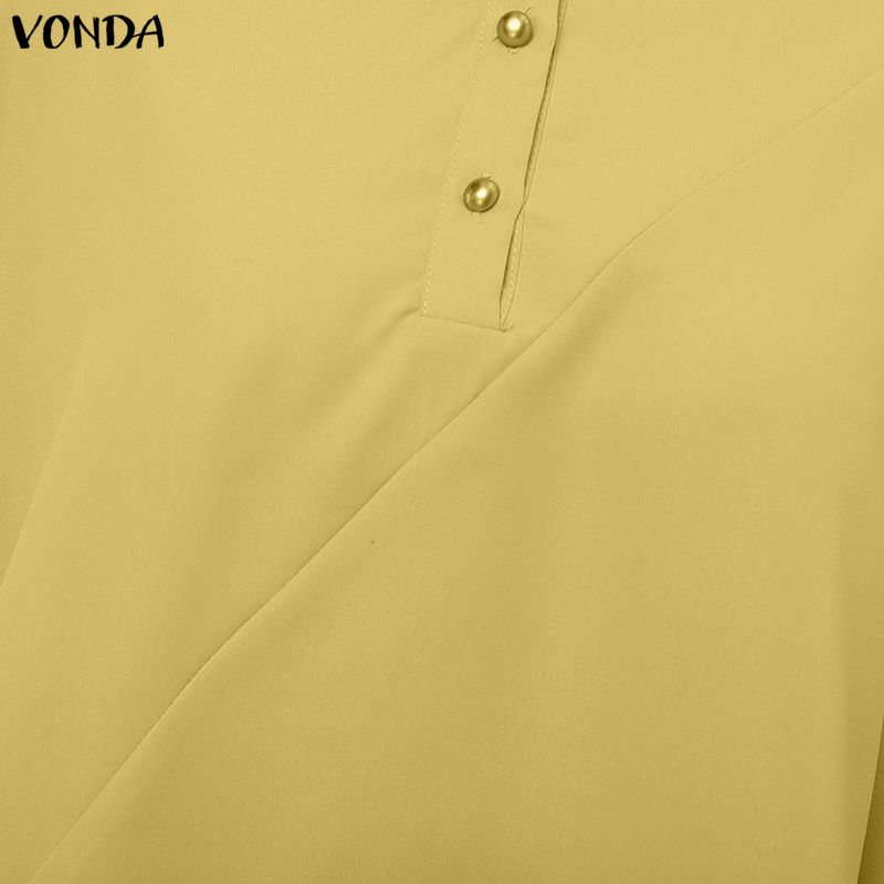 VONDA Women Round Neck Batwing Sleeve Casual Loose Oversized Blouse Tops