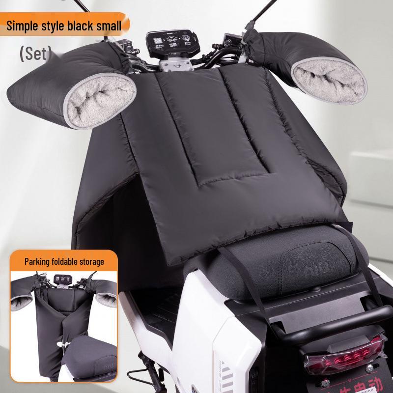 Electric Vehicle Windshield Winter Velvet Windproof Cover & Battery Motorcycle Knee Pads for Cold Protection