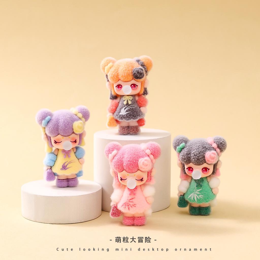 9pcs/Set Cute Bubble Blowing Girl Figure Toy Mini Figurine Desktop Decoration Model Ornaments Toys Boys Girls Christmas Gifts