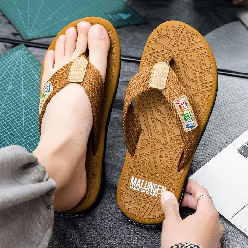 House Male Slipper Indoor Shiatsu Flip Flops Outdoor Platform Beach Slides Walk Around Home 2025 Mascullino Men's Shoe