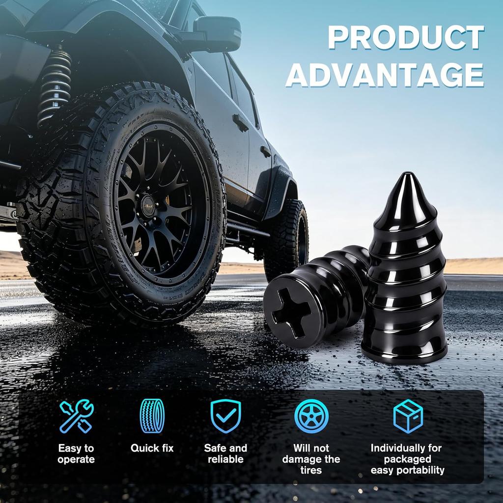 71PCS Tire Plug Kit, Screw Type Tire Repair Kit | 2 Sizes Tire Plugs with Screwdriver for Tubeless Tires, Cars, Trucks, Motorcycles, ATVs & Tractors,