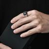 Silver Colored Ring Men's Cuban Chain Personalized Design Open Ring Versatile High-end Jewelry