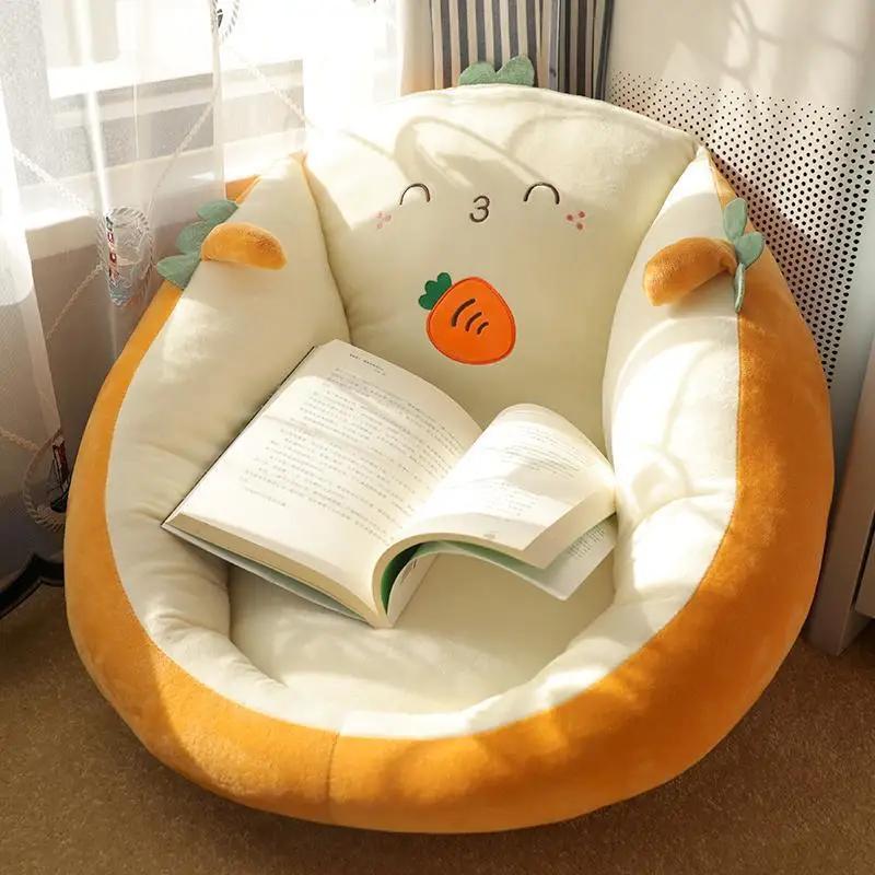 Cartoon Detachable Backrest Cushion Ergonomic Rush Cushion for Long Sitting Thick Soft Cushion Children Sofa for Bay Window