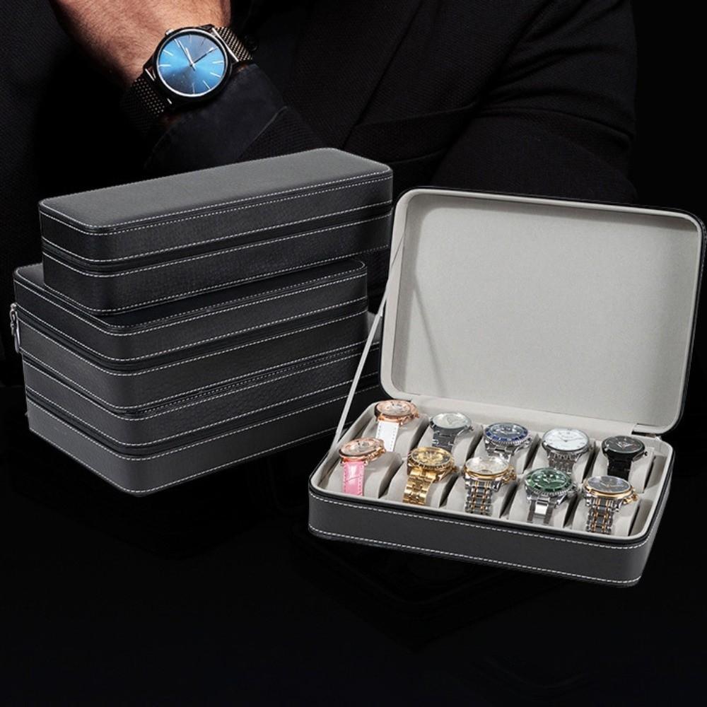 PU Watch Storage Box 6/10/12 Grids Watch Organizer Multipurpose Watch Display Box  Gift