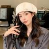 New plaid retro face small beret children spring and autumn British temperament versatile painter hat tide