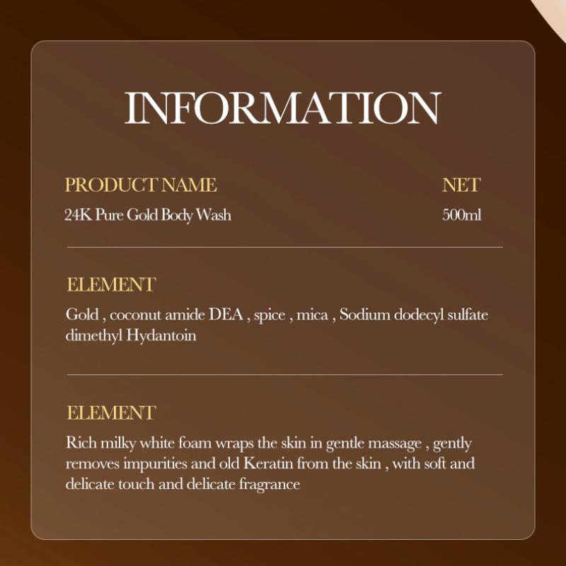 24K Gold Body Wash 500ml SADOER Cleansing and Moisturizing Fragrance Body Wash