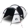VidaXL 3 Person Camping Tent, Shade Tent with Bag, Portable Awning with Sidewalls for Hiking, White 94389