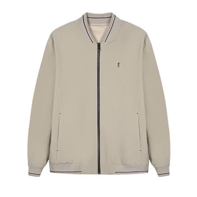 

TRIES Men s Striped Color-Block Baseball Collar Jacket 2XL