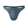 Men's Low-Waist Pure Color U-Convex Elastic Tight Sexy T-Panties Ice Silk Slippery Butt-Revealing Thong Breathable T-Pants