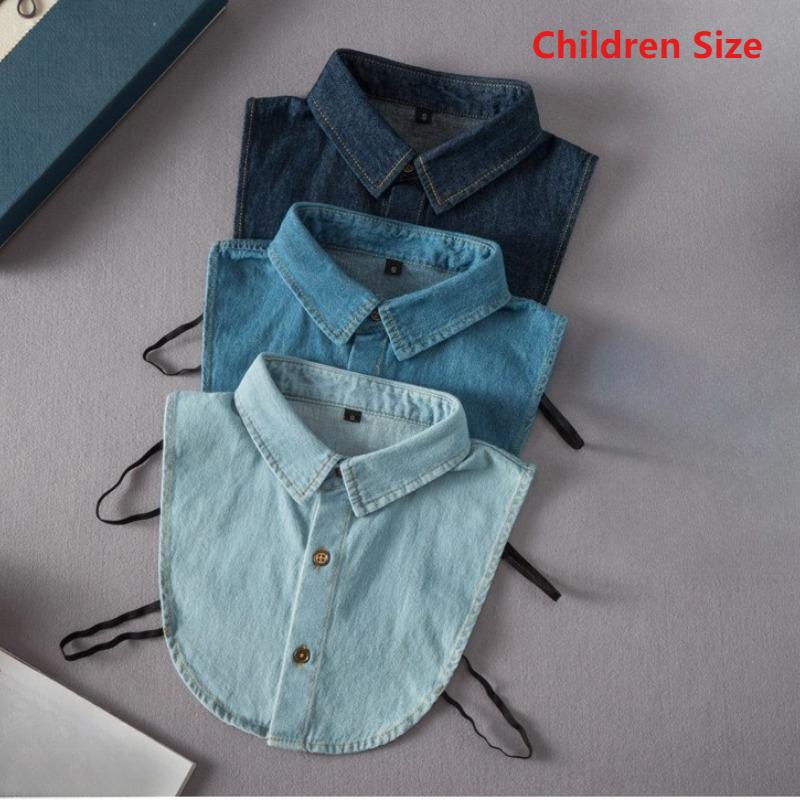 Korean Fake Collar for Children Denim Shirt Detachable Shirt Collar Boys Girls Neckwear Decorative Kids Faux Col