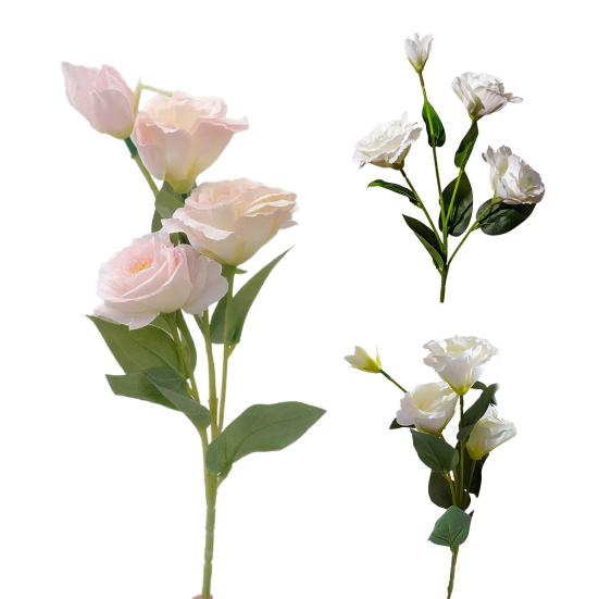 Umělá květina Eustoma Falešná hedvábná květinová větev s dlouhou stopkou Falešná květina