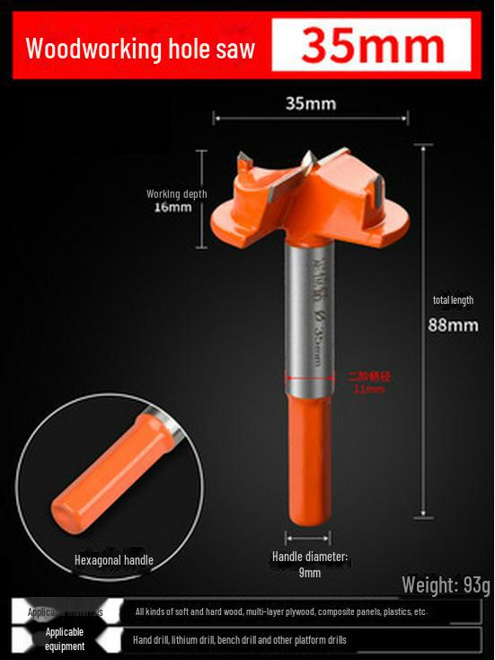 Bohrer für Türschlossscharniere für die industrielle Holzbearbeitung
