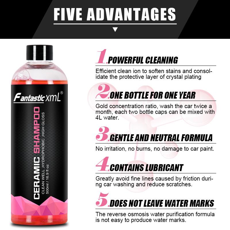 High-Foam Ceramic Coating Car Wash Liquid - Super Concentrated Pre-Wash Formula for Enhanced Cleaning.
