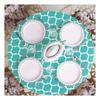 40-44 In PVC Tablecloths Wood Grain Elastic Waterproof Table Covers Oil Proof Dirt Resistant Small Round Tablecloth Thanksgiving