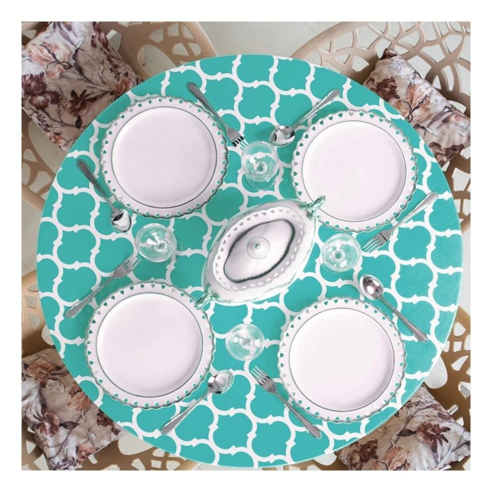 40-44 In PVC Tablecloths Wood Grain Elastic Waterproof Table Covers Oil Proof Dirt Resistant Small Round Tablecloth Thanksgiving