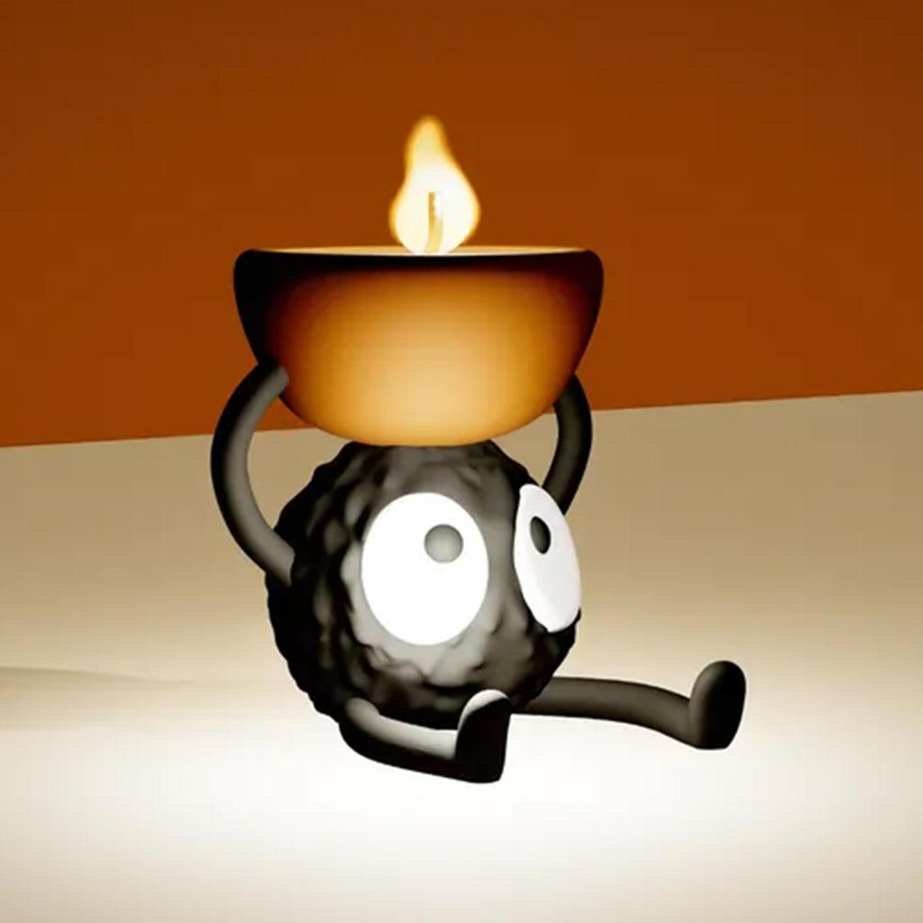 Cute Candlestick Holder Tea Light Candle Holder Briquette 3D Printed Candlestick Stand Cute Candle Holder Tealight Stand