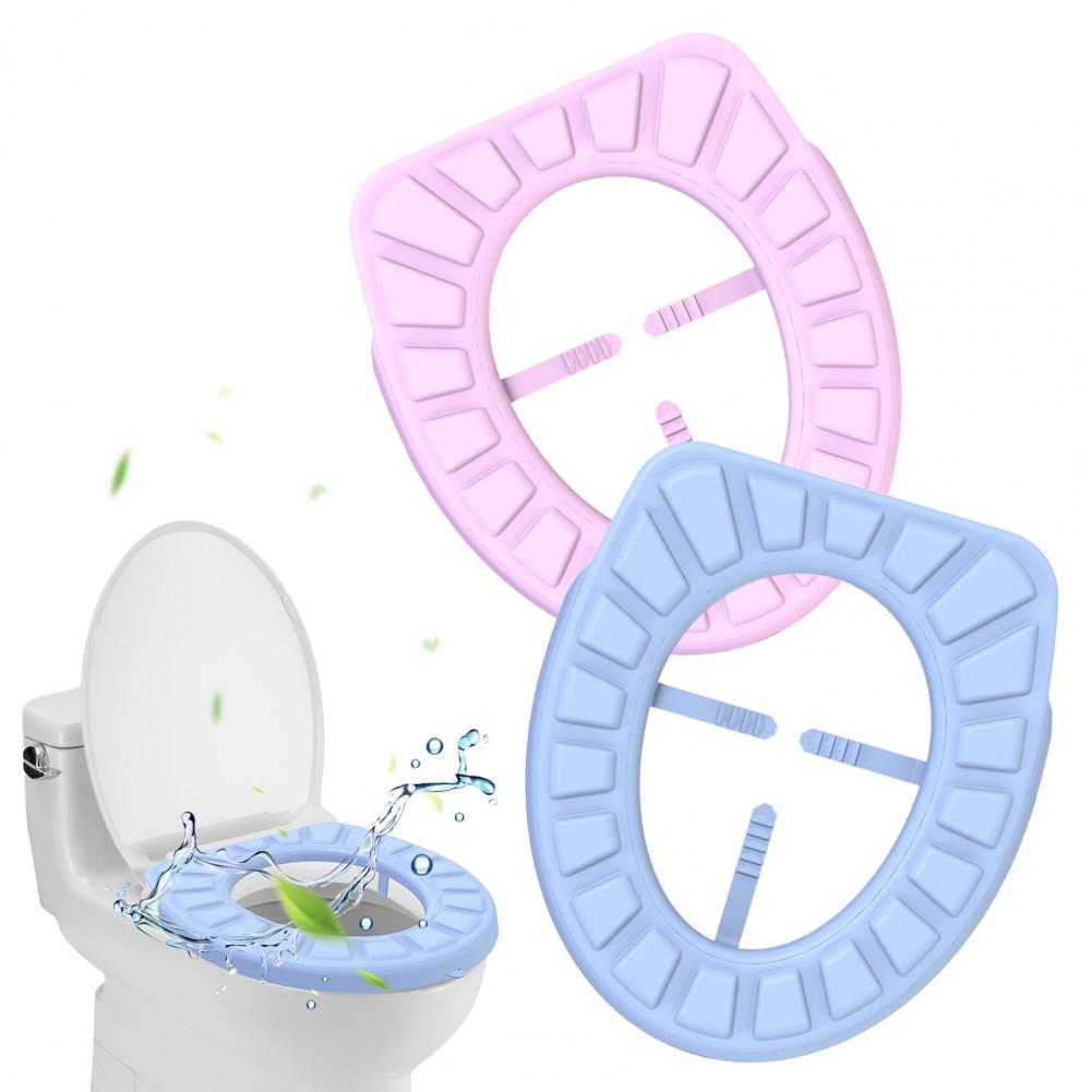 Silicone Toilet Seat Cover Washable Toilet Seat Cover Waterproof Sticker Toilet Lid Cover Toilet Cup Covers Bathroom Accessories
