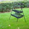 Camping Triangle Shelf Aluminum Alloy Folding Double-Layer Large Capacity with Hook Net Bag Outdoor Glamping Picnic Hanging Rack