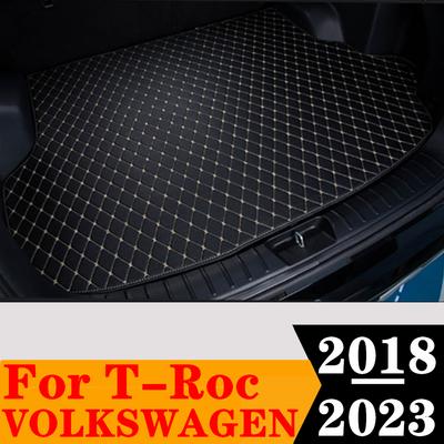 Sinjayer Auto-Kofferraummatte, Allwetter-Heckstiefel-Gepäckpolster, Teppich, Cargo-Liner-Abdeckung, passend für Volkswagen T-Roc 2018