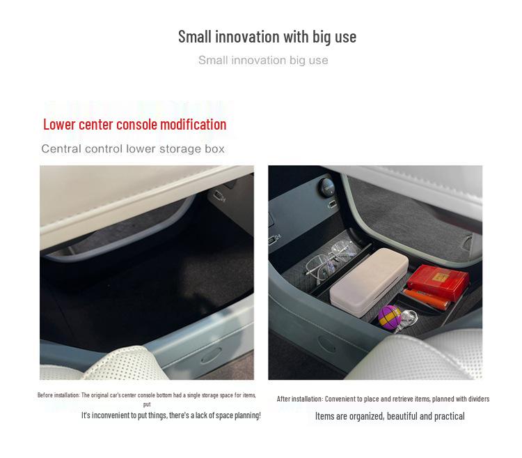 23-25 Model HT Lower Center Console Storage Box for Car Interior Modification