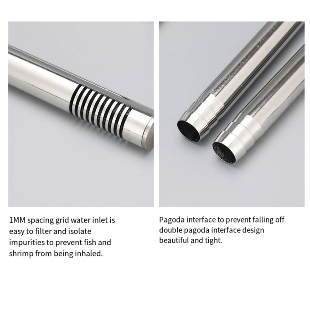12/16mm Inflow Outflow  Pipe 360 Degree Rotation Stainless Steel Extension Tube  Aquarium