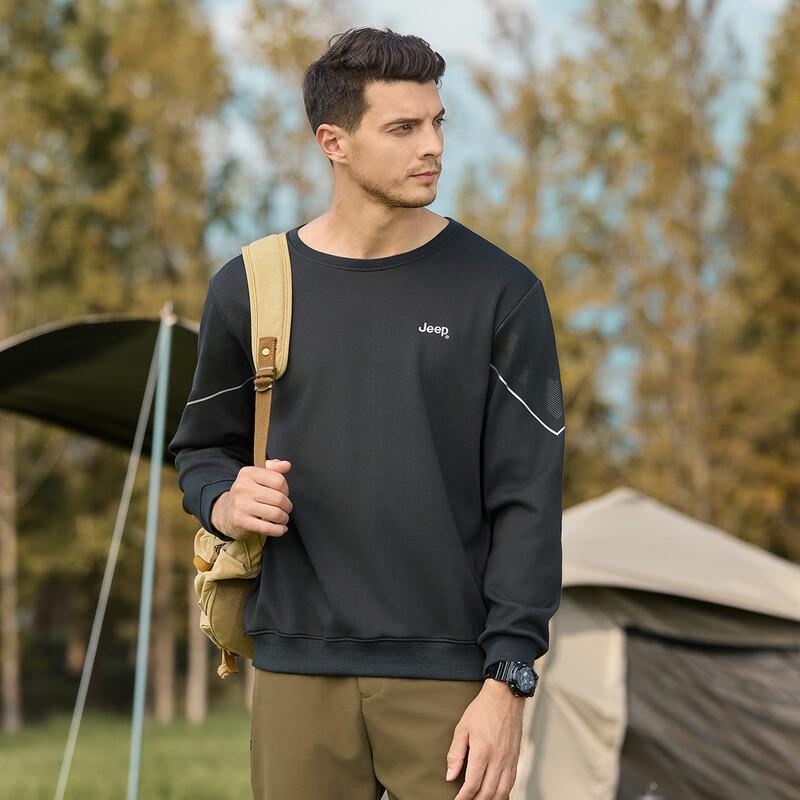 Jeep Men's Fleece Round Neck Sweatshirt