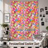 Wall Hanging Tapestry With Custom Name & Text, Care Bears Decorative Tapestry For Bedroom