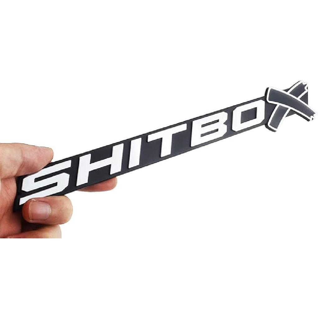 1Pcs SHITBOX Truck Exterior Emblems 3D Badge Sticker Decal Compatible with Universal Cars (Chrome Red)