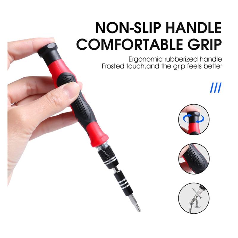 Precision Screwdriver Set Repair Tool Kit  Magnetic Bits Screwdriver Kit with Portable Bag for Game Console Smartphone
