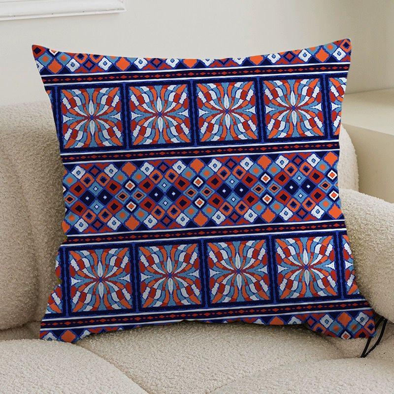Double-sided bohemian print ethnic pillow cover sofa living room cushion cover geometric pillow square pillowcase