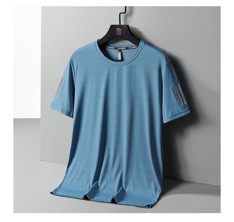 Men's Ice Silk Short-sleeved T-shirt Summer Quick-drying Clothes Men's Shirt Summer Sports Plus Size T-shirt Men