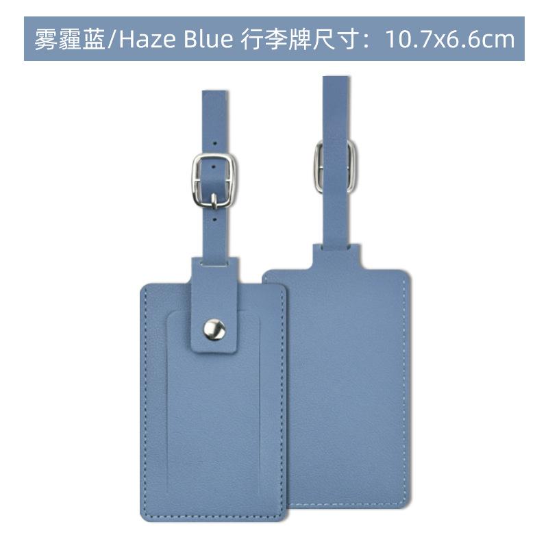 

PU Leather Luggage Tag for Women Men Travel ID Holder Suitcase Label Portable Boarding Tag Accessories синий