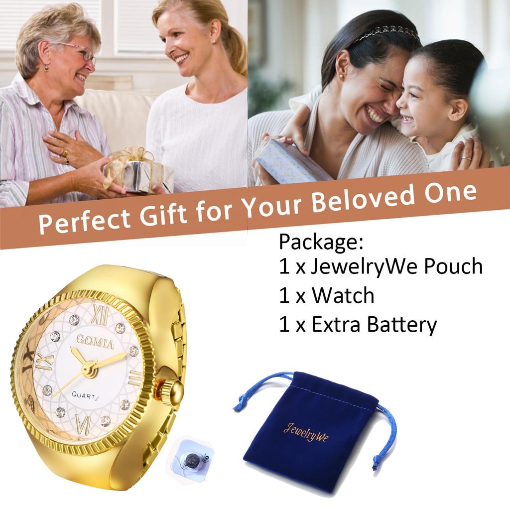 Ring Watch Women's Ring Watch Roman Analog Free Size Stainless Steel Ring Watch Simple Fashion Quartz Watch Gold Silver Fashion Accessory - Birthday