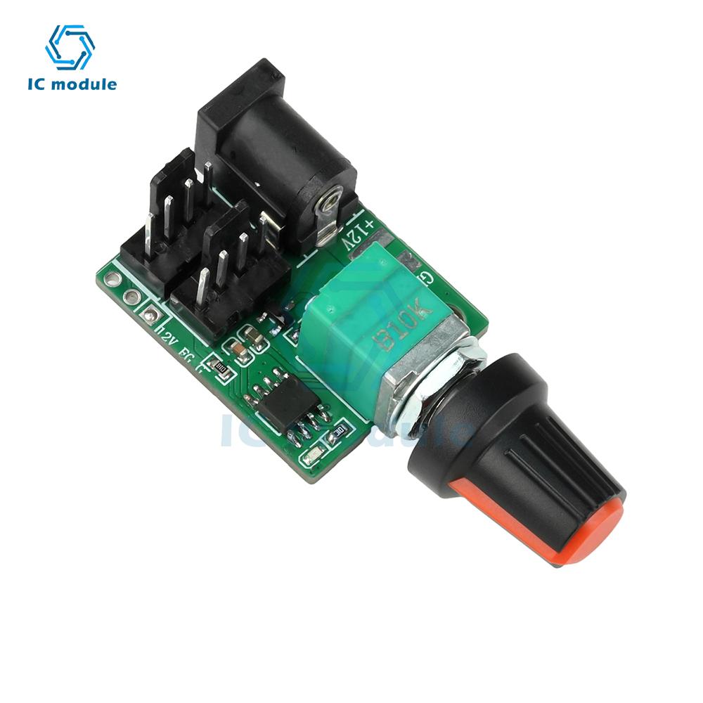 DC 12V 5A Dual-Channel PWM Fan Controller - 4-Wire Manual Speed Adjustment for PC Case/Server Cooling