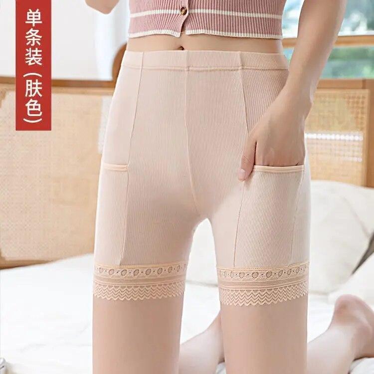 Čipkované bezpečnostné krátke nohavice Ženy Letná bezšvová spodná bielizeň s vreckom Dámske šortky Nohavičky s vysokým pásom Dámske spodky Spodná bielizeň