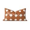 Modern Orange Leather Accent Pillow With Tassel Trim Geometric Decorative Cushion Cover Living Room Bedroom Sofa