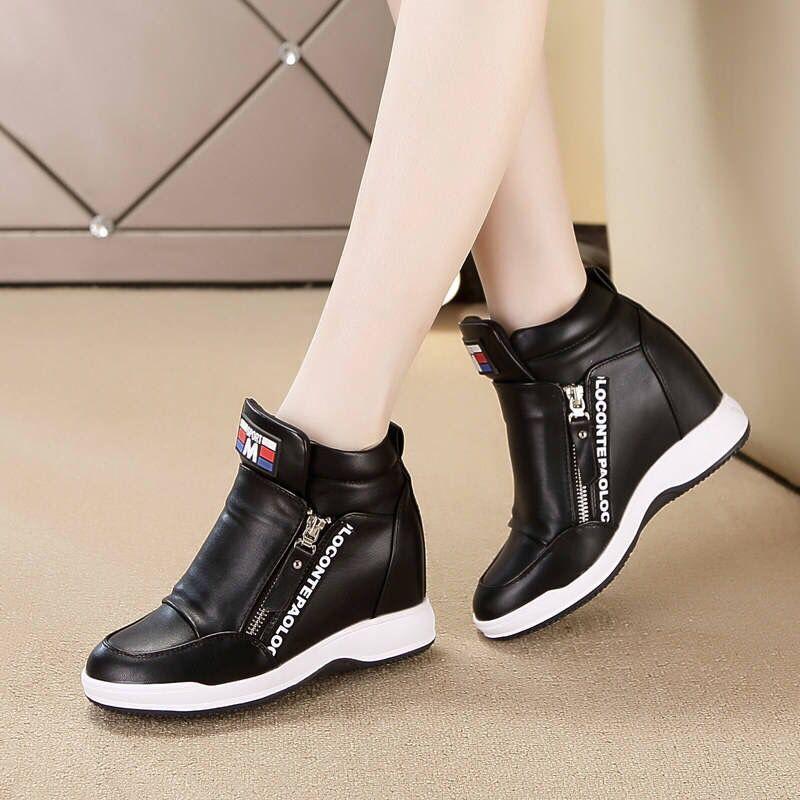 Creștere înălțime interioară pantofi de damă primăvară și vară pantofi sport pantofi casual versatili de damă pantofi cu toc wedge pantofi simpli