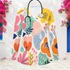 Aquarell-Blumenprint V-Ausschnitt Langarm Damen Krankenschwester Arbeitskittel Weich Atmungsaktiv Medizinische Gesundheitsversorgung Arbeitsbluse Mit Taschen
